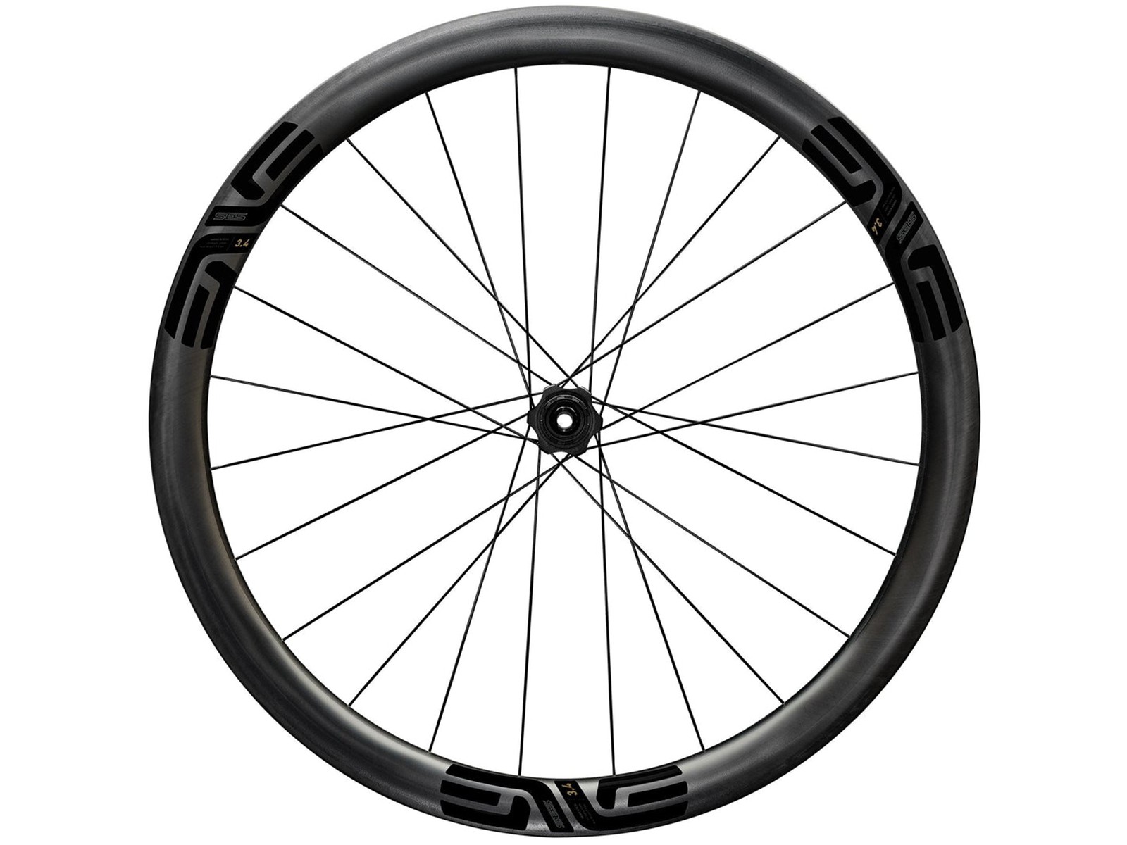 Roues de route en carbone Enve SES 3.4 noires 39/43 mm, compatibles avec freins à disque et tubeless, 2024-2025 – Image 3