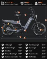 Vélo électrique TESWAY pour adultes – Double moteur 3600 W, batterie 52 V 60 Ah (autonomie jusqu'à 320 km), pneus « Fat » 20 pouces tout-terrain, suspension intégrale, freins hydrauliques. – Image 8