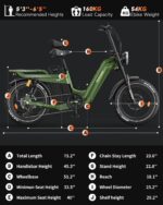 Vélo électrique TESWAY pour adultes – Double moteur 3600 W, batterie 52 V 60 Ah (autonomie jusqu'à 320 km), pneus « Fat » 20 pouces tout-terrain, suspension intégrale, freins hydrauliques. – Image 10